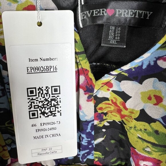 NWT Ever Pretty Womens 16 Floral Chiffon Babydoll Maxi Dress Empire Waist Fairy - Picture 13 of 16